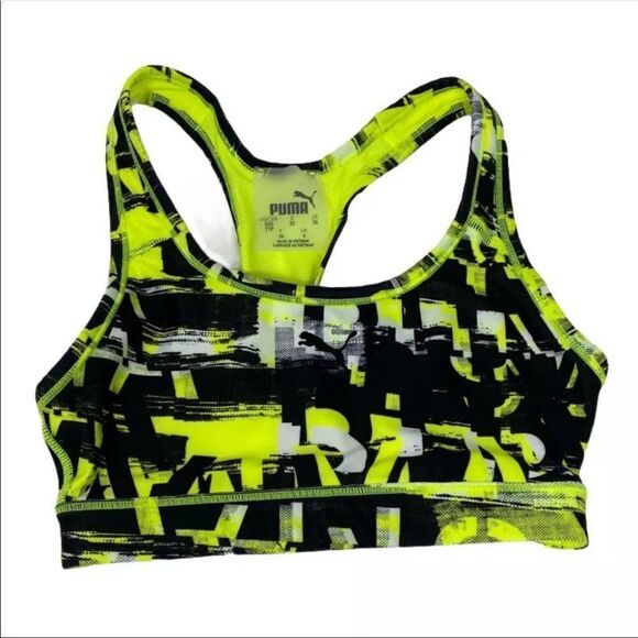 Puma 4Keeps Sports Bra Oceanaire Neon Mid Impact Performance - Picture 2 of 10